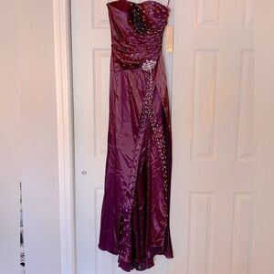Absolutely stunning purple strapless prom gown!!
